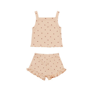 Quincy Mae Quincy Mae - Camisole and Frill Shorts Set, Strawberries