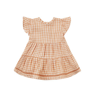 Quincy Mae Quincy Mae - Lily Ruffle Dress, Melon Gingham