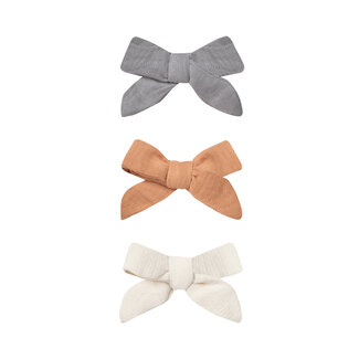 Quincy Mae Quincy Mae - Set of 3 Bows with Clip, Lagoon Melon Ivory