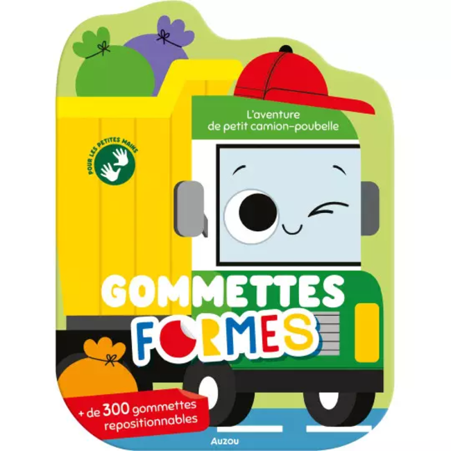 Auzou Auzou - Mes 300 Autocollants Géométriques Repositionnables, L'Aventure de Petit Camion-Poubelle