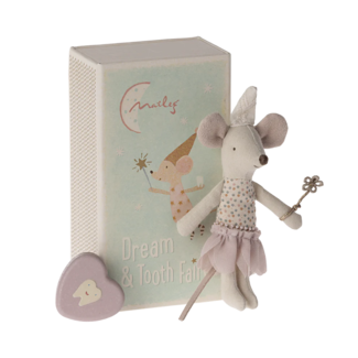 Maileg Maileg - Tooth Fairy Little Sister Mouse in a Box, Pink