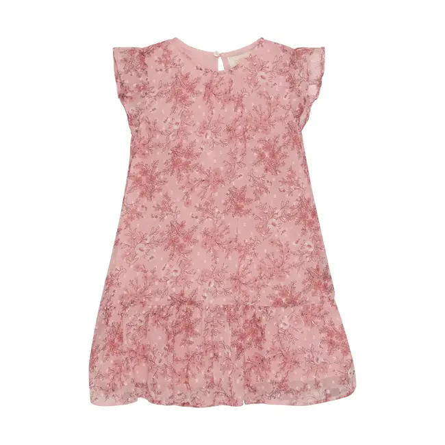 Creamie Creamie - Dobby Ruffle Sleeve Dress, Pink Floral