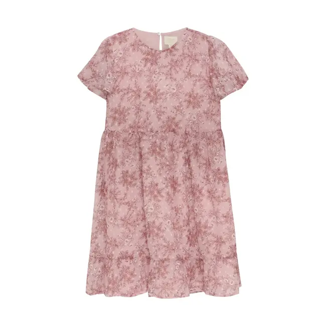 Creamie Creamie - Short Sleeve Dobby Dress, Pink Floral