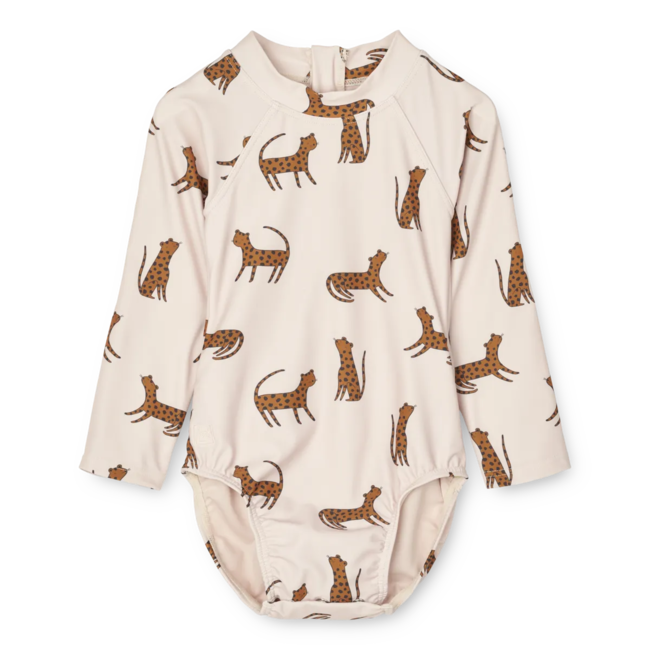 Liewood Liewood - Maxime Long Sleeved Swimsuit, Sand Leopard, 6 months