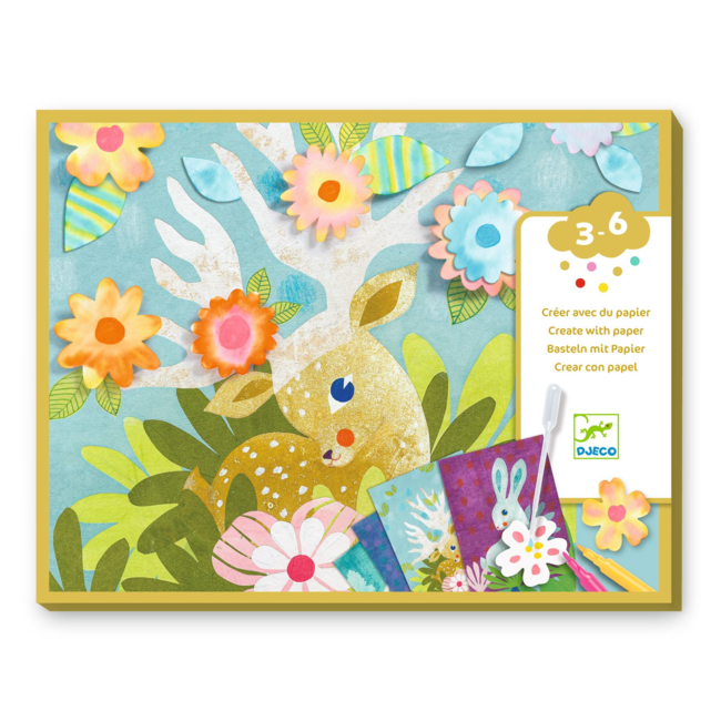 Djeco Djeco - Blotting Paper Coloring Set, Animals