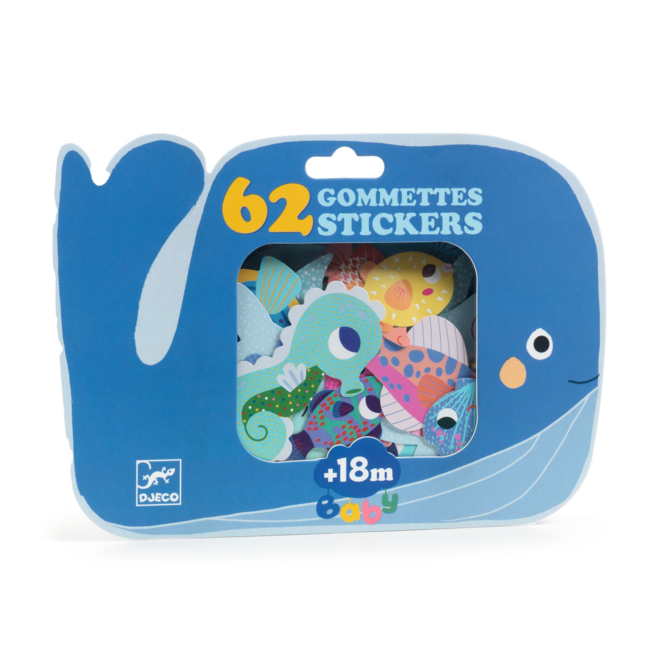 Djeco Djeco - Removable Stickers Pouch, Sea Animals