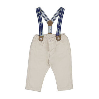 Mayoral Mayoral - Pants with Straps, Stone, 1-2 months