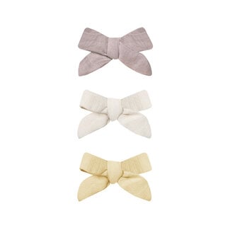 Quincy Mae Quincy Mae - Set of 3 Bows with Clip, Lavender Lemon Natural
