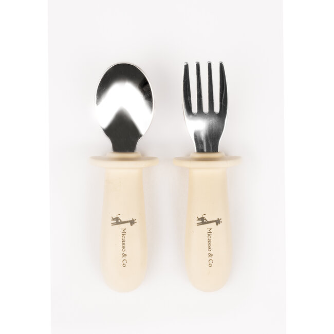 Micasso & Co Micasso & Co - Spoon and Fork Set, Cream
