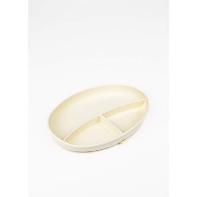 Micasso & Co Micasso & Co - Divided Suction Plate, Cream