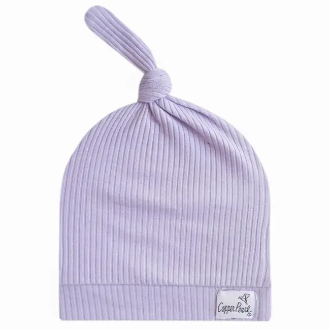 Copper Pearl Copper Pearl - Ribbed Top Knot Hat, Periwinkle, 0-4 months