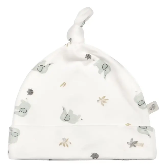 Perlimpinpin - Knot Bamboo Beanie, Elephants - Charlotte et Charlie