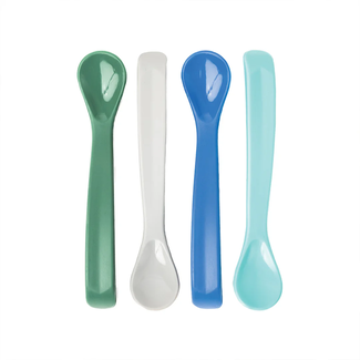 Tiny Twinkle Tiny Twinkle - Set of 4 Silicone Spoons, Green Grey Blue