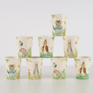 Meri Meri Meri Meri - Pack of 8 Paper Cups, Peter Rabbit in the Garden