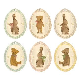 Maileg Maileg - Pack of 12 Gift Tags, Bunnies and Teddies