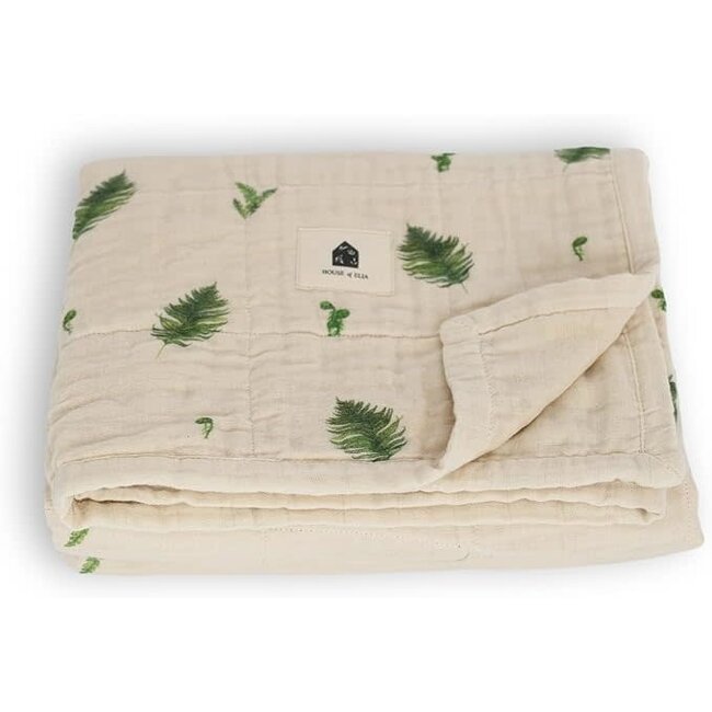 House of Elia 4 Layer Cotton Muslin Quilt Blanket Fern Charlotte et Charlie