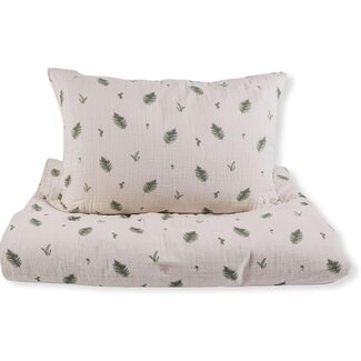 House of Elia House of Elia - Cotton Muslin Comforter and Pillowcase Set, Fern