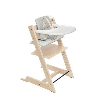 Stokke Stokke Tripp Trapp - Ensemble Chaise Haute 2 avec Coussin et Plateau, Naturel Gris Nordique