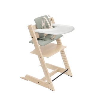 Stokke Stokke Tripp Trapp - Ensemble Chaise Haute 2 avec Coussin et Plateau, Naturel Vert Glacier