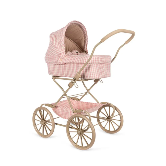 Konges Slojd Doll Pram Pink Check Charlotte et Charlie