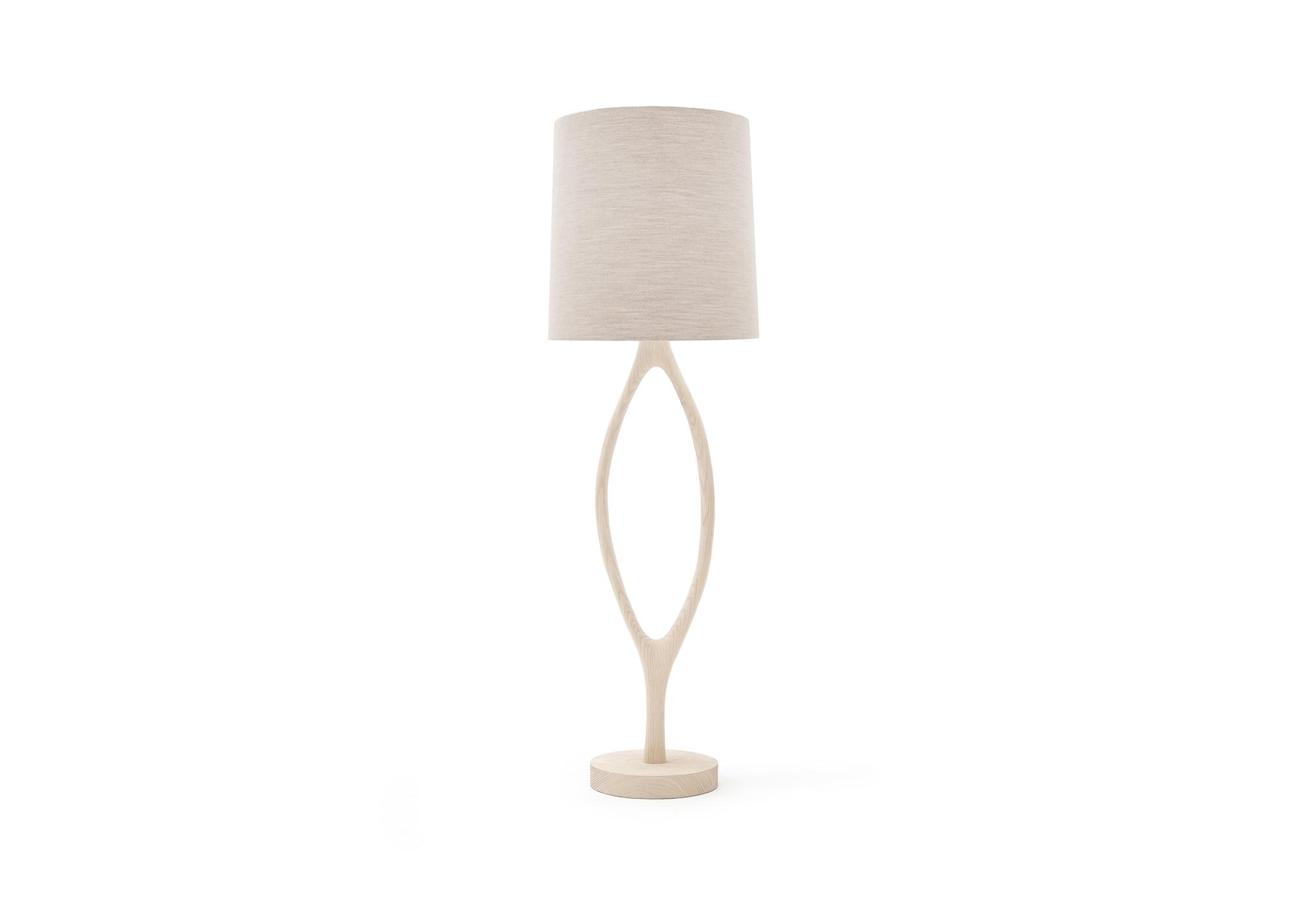 Urbino Floor Lamp Sandblasted Bleached Ash w/Oatmeal Shade