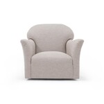 Charlotte Swivel Club Chair Slipcovered in Stonewash Linen Optic White