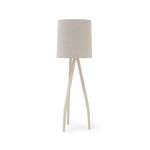Twist Floor Lamp Sandblasted Bleached Ash with Oatmeal Shade