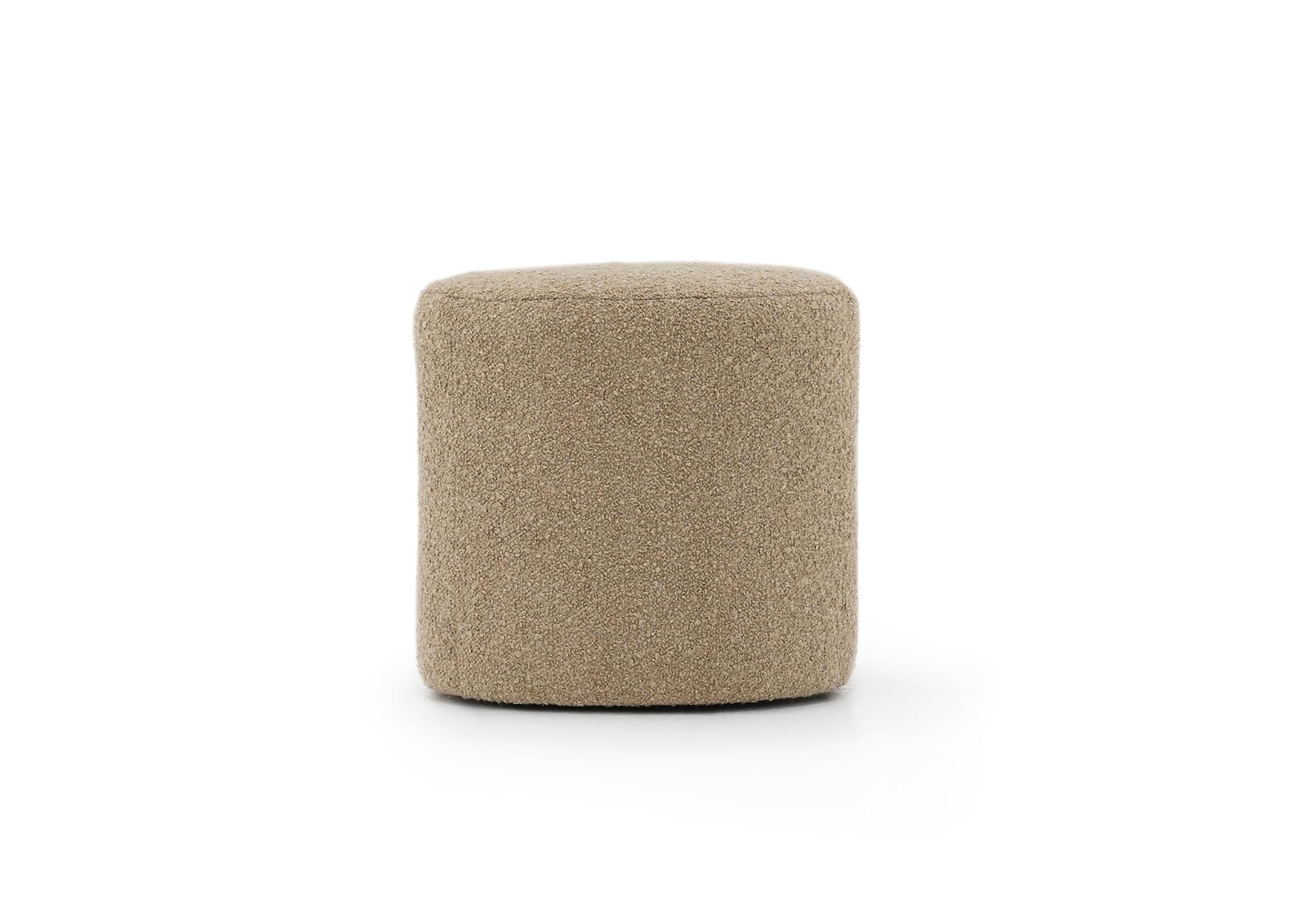 Maxim 20" Swivel Ottoman in Tumbled Linen Millitaire