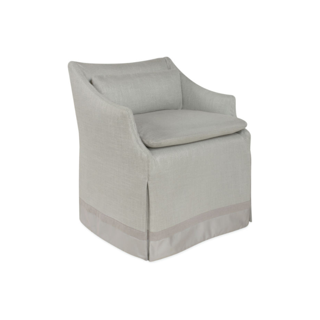 Low Campaign Dining Chair in Venice Chalk