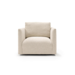 Thibaut Swivel Club Chair Slipcovered in Stonewash Linen Optic White