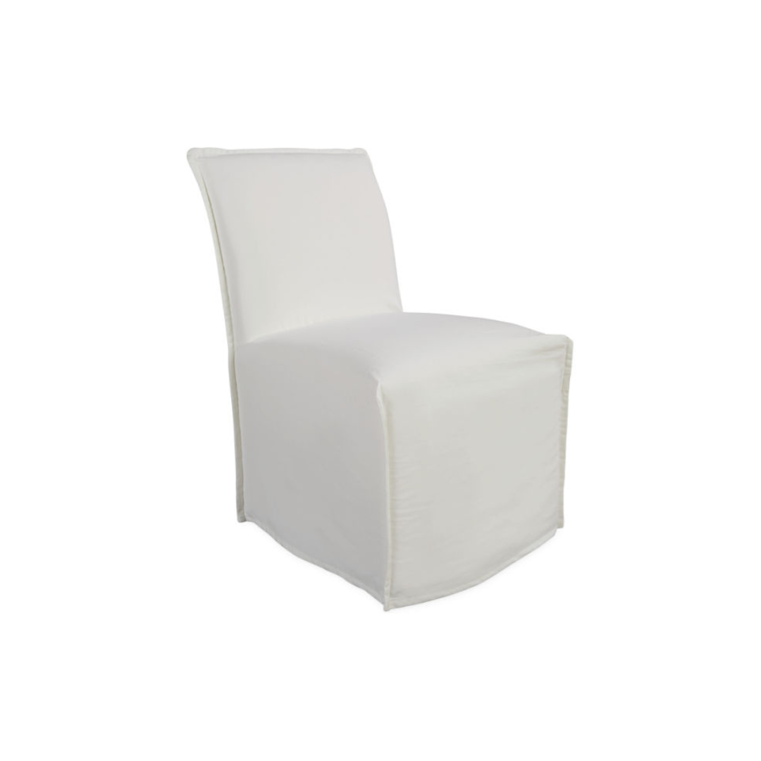 Armless Slipcovered Dining Chair in Venice Chalk