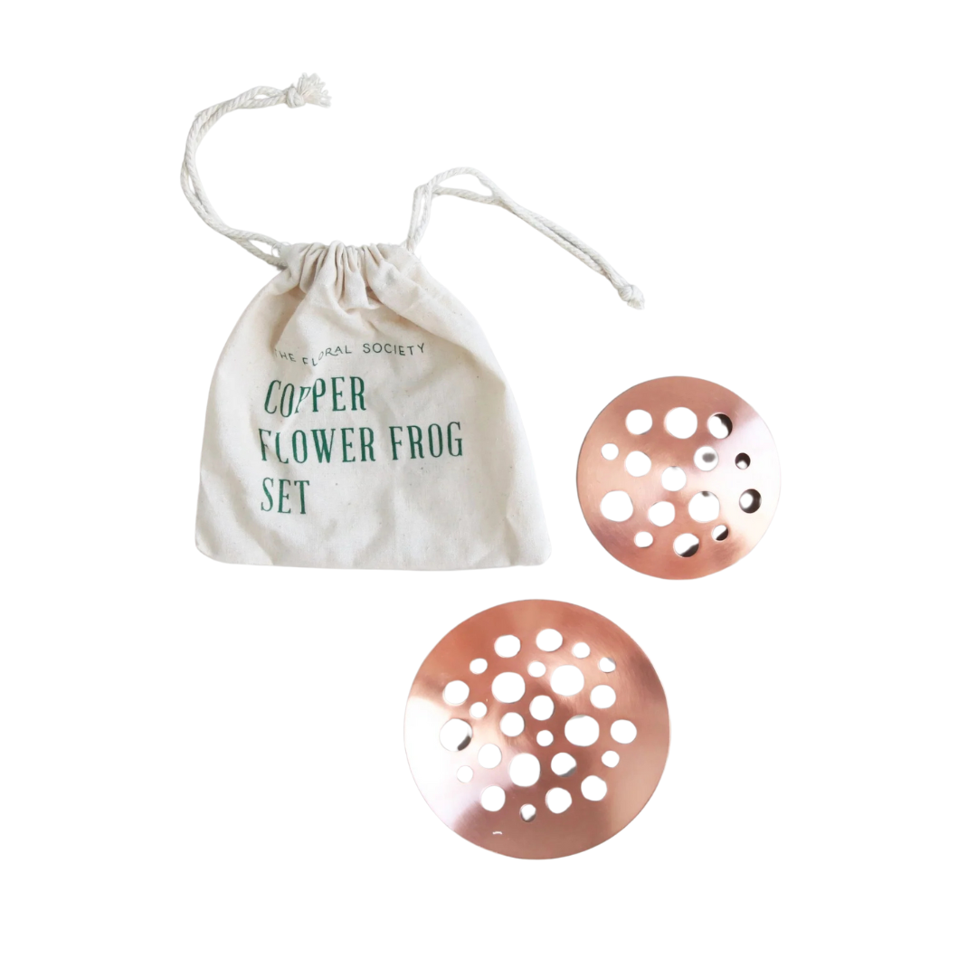 Copper Flower Frog Set