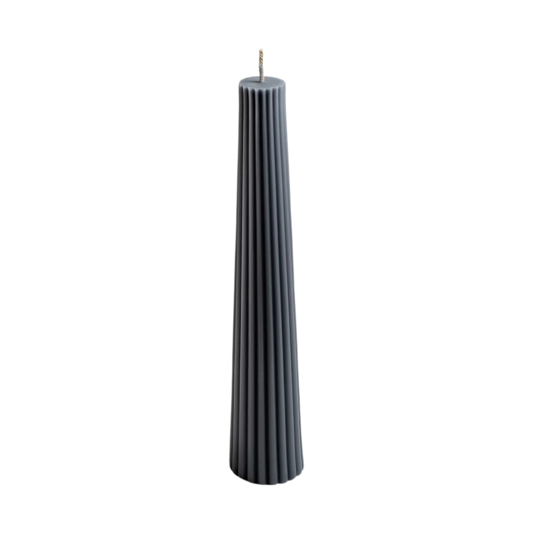 Fluted Pillar Candle - Black