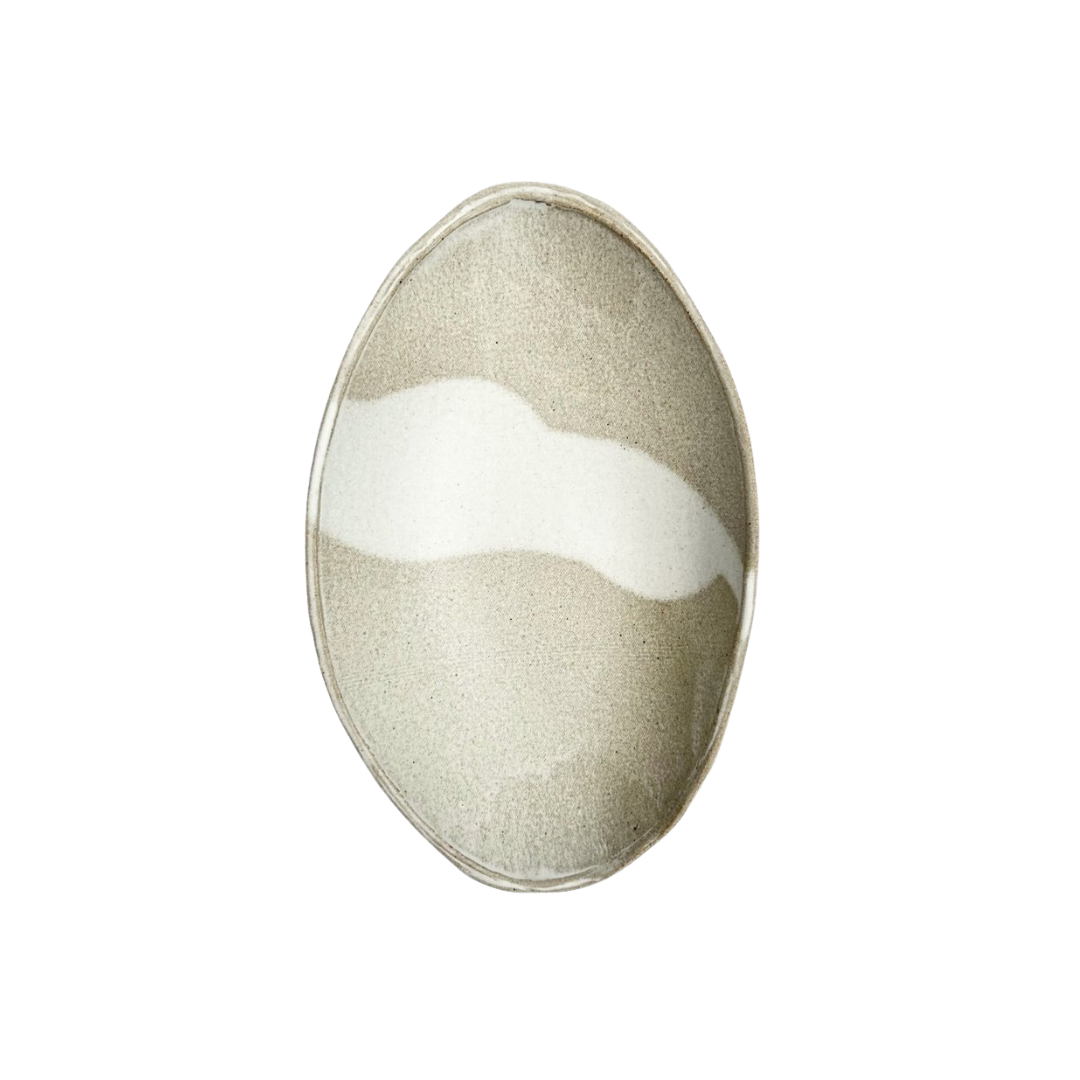 Oval Bowl - Matte Speckled Grey