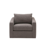 Duke Swivel Club Chair in Safari Linen Natural