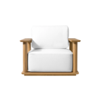 Newport Swivel Lounge Chair - Teak Natural, Batyline White, Panama Blanco