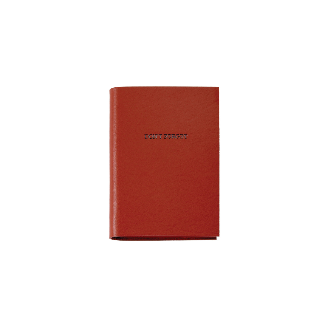 Red Leather Don't Forget Journal