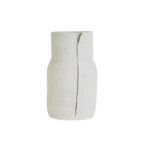 Small Burlap Bottle Vase in White