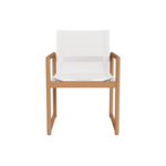 Breeze XL Teak Dining Chair in Teak Natural & Batyline White