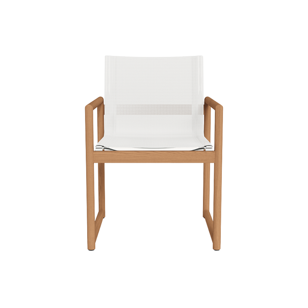 Breeze XL Teak Dining Chair in Teak Natural & Batyline White