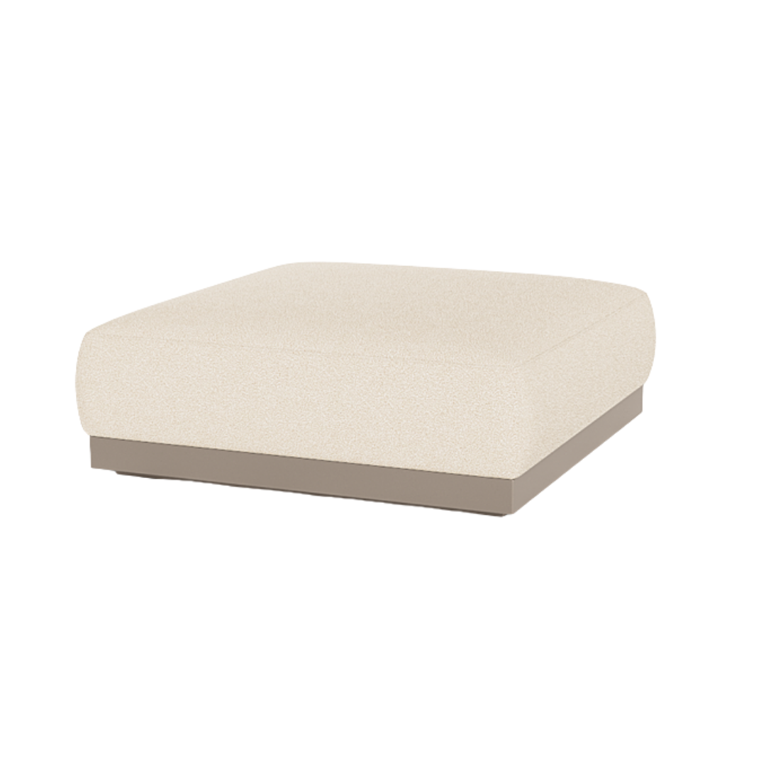 Amalfi Ottoman - Aluminum Taupe, Riviera Sand