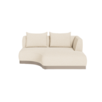 Amalfi Curved Chaise Right in Aluminum Taupe & Riviera Sand