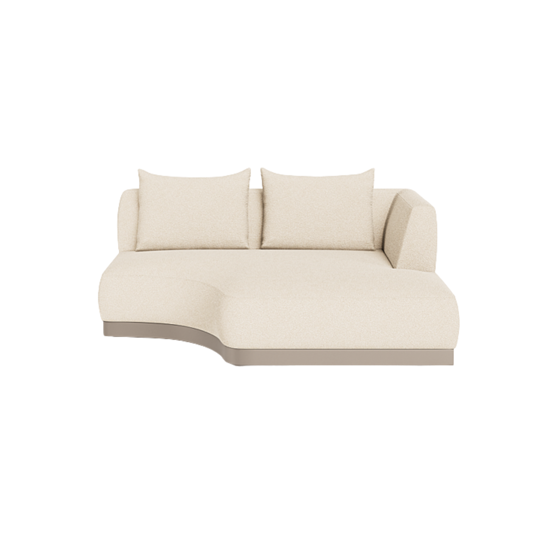 Amalfi Curved Chaise Right - Aluminum Taupe, Riviera Sand