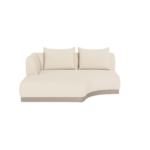 Amalfi Curved Chaise Left - Aluminum Taupe, Riviera Sand