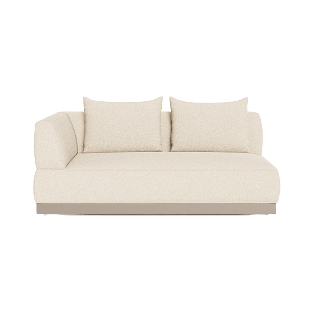 Amalfi 2 Seat 1 Arm Left in Aluminum Taupe & Riviera Sand
