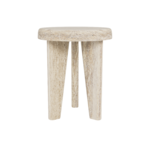 Lucca Round Side Table in Travertine Turkish Natural