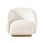 Como Swivel Lounge Chair - Sealed Teak Natural, Riviera Ivory