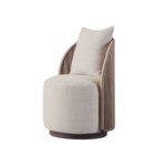 Milan Swivel Dining Chair in Aluminum Bronze & Twisted Rope Dune