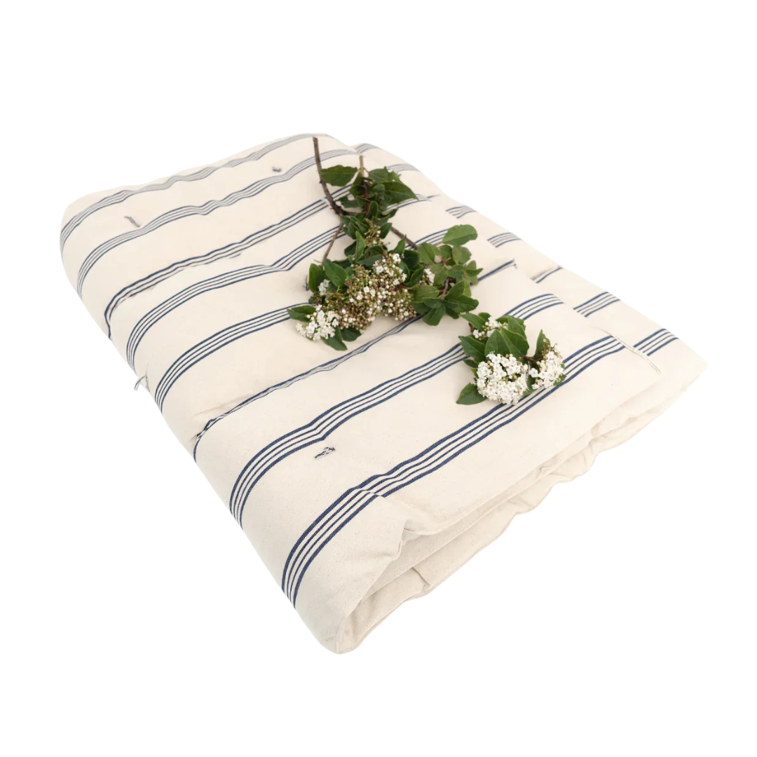 Tensira Mattress Topper - Navy Blue/Off-White