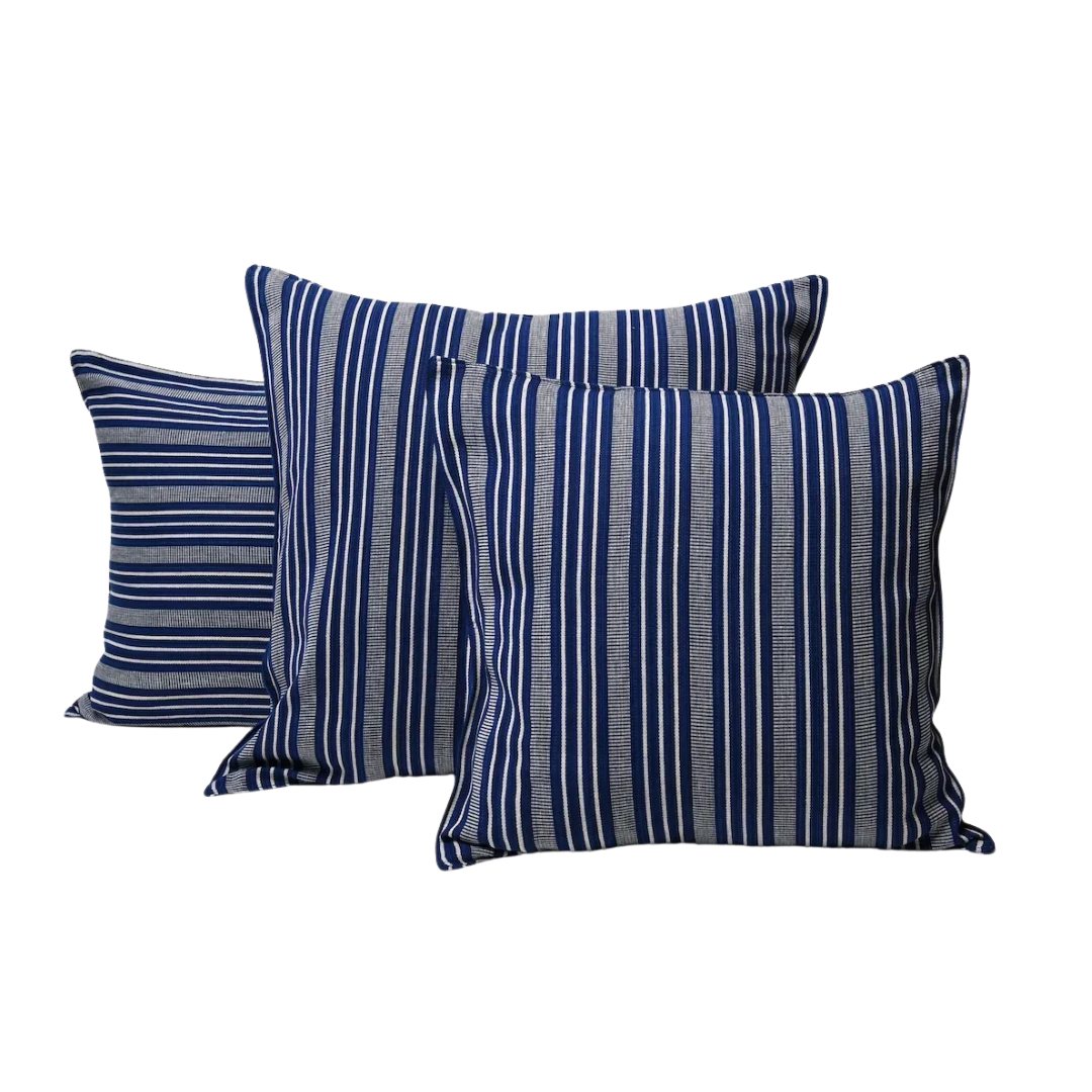 Tensira Envelope Cushion Cover - Navy Blue & Off White